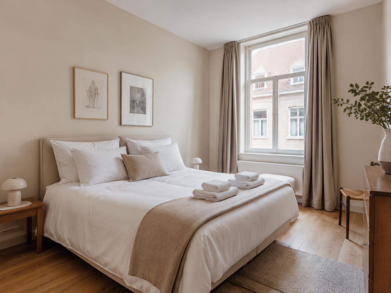 Verzorgde slaapkamer met vers linnen (sfeerbeeld)